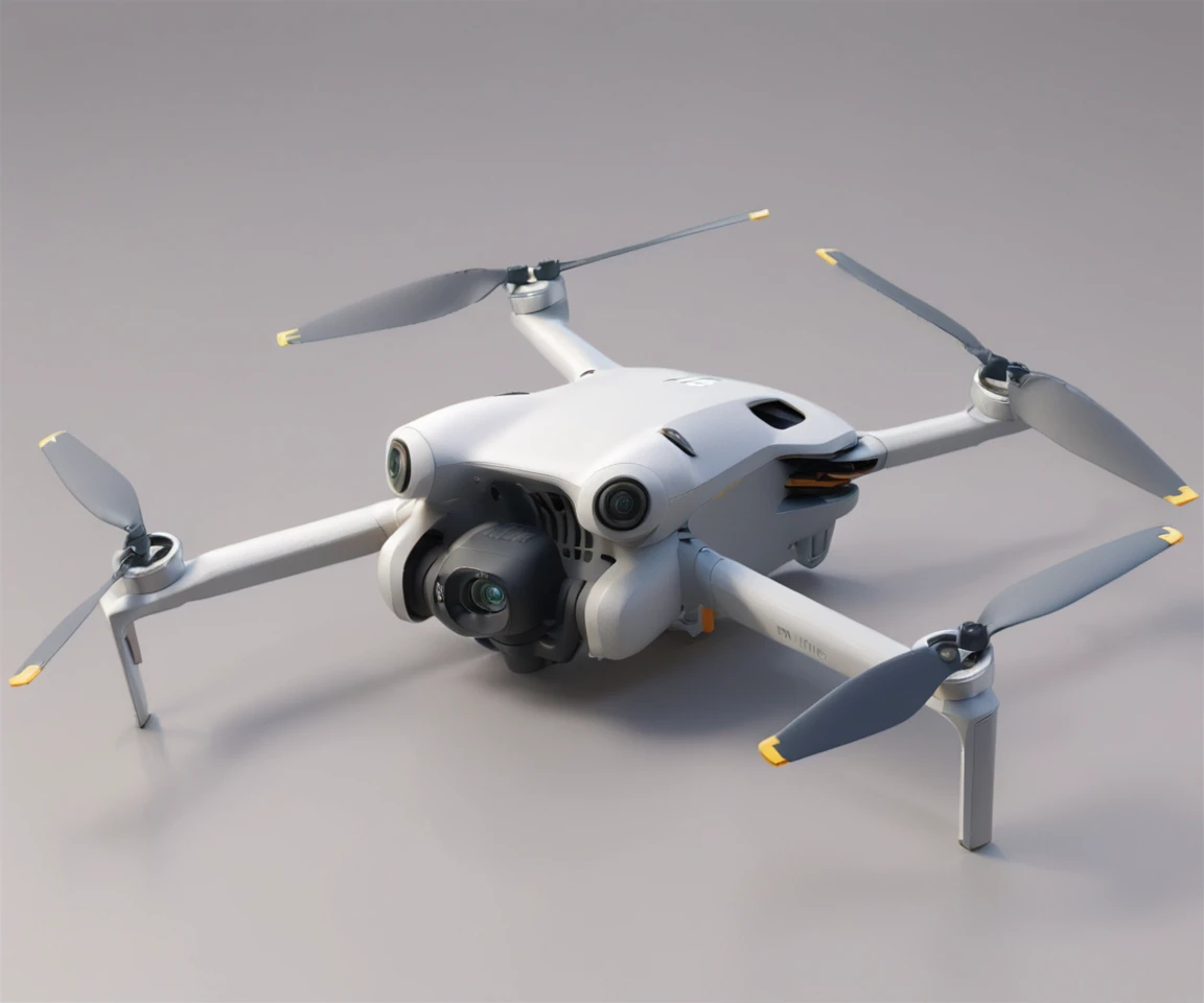 3d render, djimini4pro drone, three-quarter view, centered, on grey background <lora:DJIMini4Pro_JuggernautXL_8_v2_with_reg:1>
