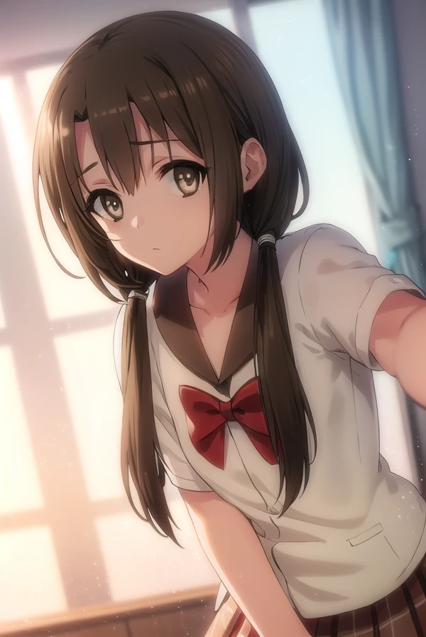 Misaka Mikoto,Tanned dark skin:1.6、Heavy makeup:1.1、Blonde:1.3, (Shortcuts:1.5), (Brown eyes:1.7), Ringlet, hair bow, bow, red bow, (Beautiful breasts:1.5),Nipple erection、
break,Detailed singlet:1.3、Shortcuts
break looking at viewer, whole body,
Dark gymnasium warehouse、
break (masterpiece:1.2), highest quality, High resolution, unity 8k wallpaper, (shape:0.8), (Beautiful and beautiful eyes:1.6), Highly detailed face, Perfect lighting, Highly detailed CG, (Perfect hands, Perfect Anatomy)、、Sweaty、whole bodyポートレート、Misaka Mikoto looks embarrassed、Mischievous Smile:1.2、blush:1.3、Sweaty:1.3、whole body像、Sweaty outfit、Close ~ eyes、Sad-looking face:1.3、Doing squats