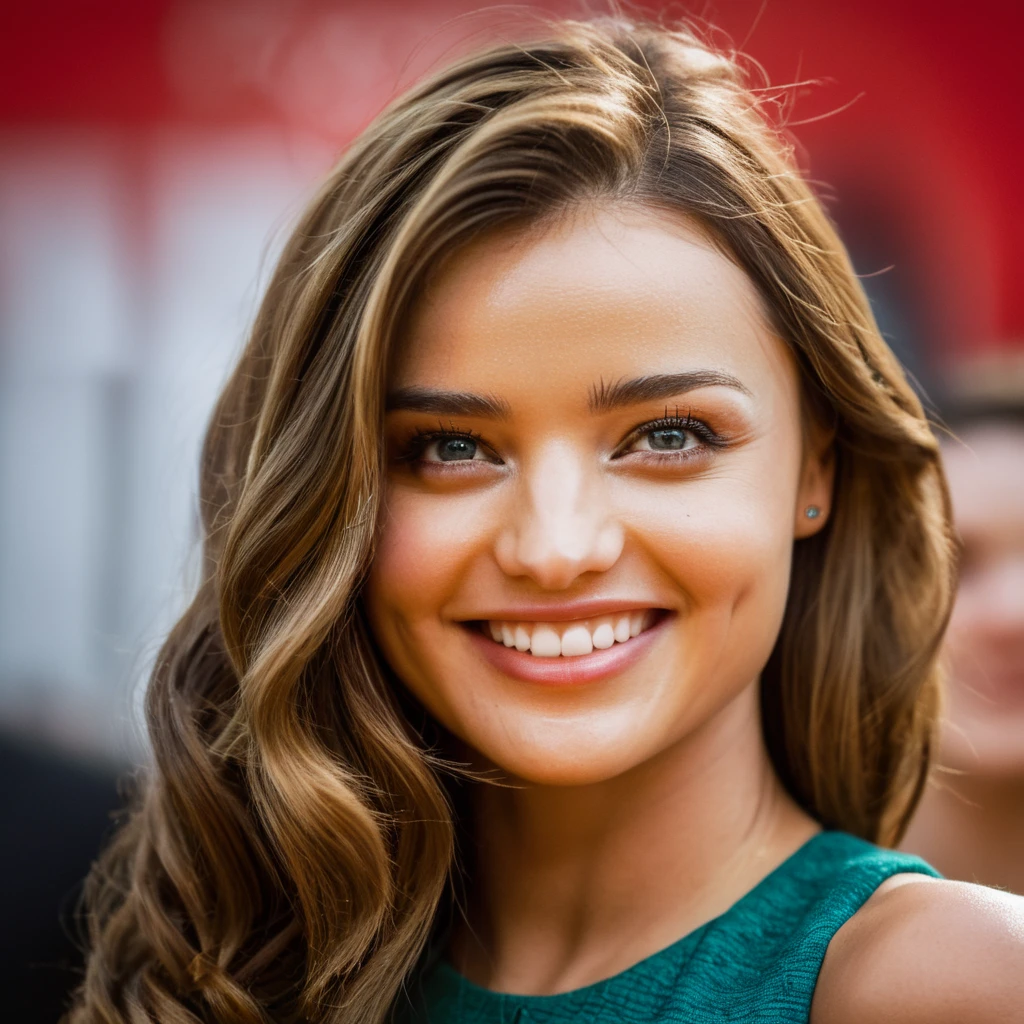 Super high res red carpet event portrait photo skin texture of a stunning young woman smiling,f /2.8, Canon, 85mm,cinematic, high quality, skin texture, looking at the camera, <lora:mirkerr_xl_1_standard-merger_25_94_03_07:1>