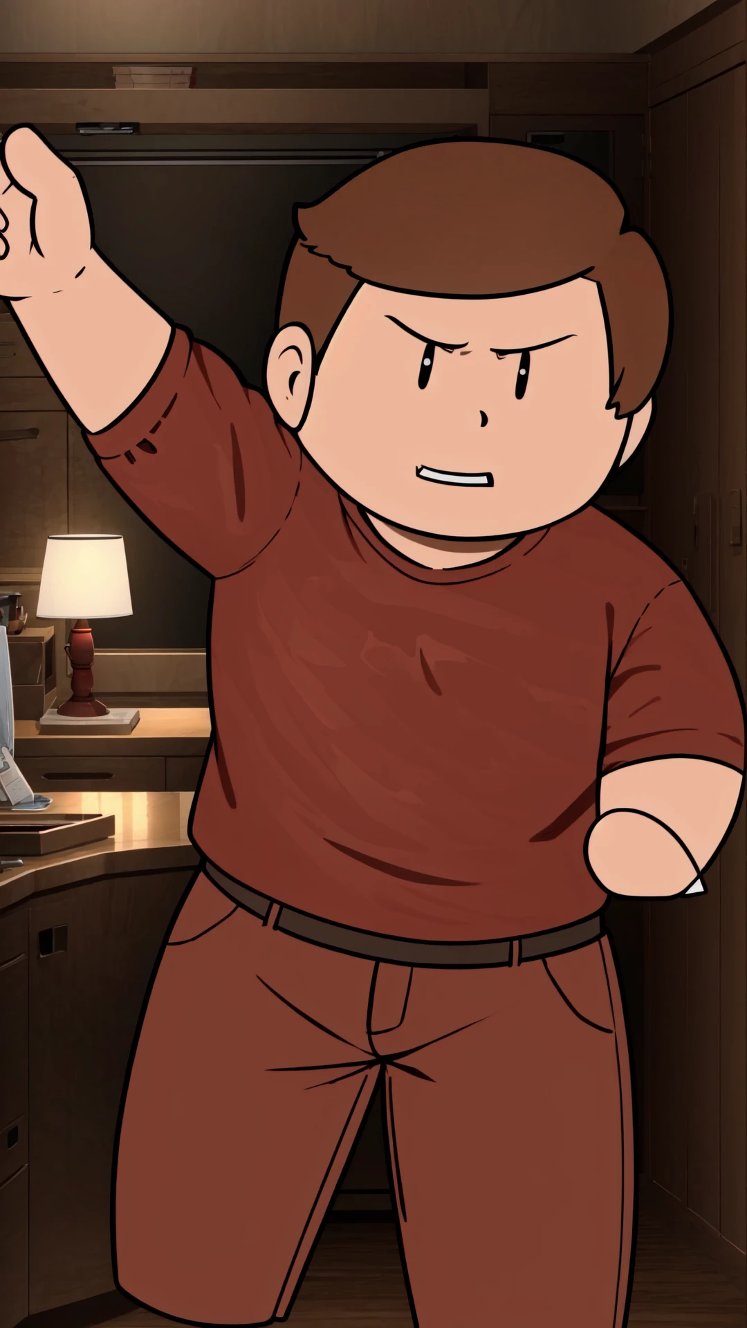 <lora:MarshellStyle:1> MarshellStyle, realistic background, Marshell, 1boy, brown hair, short hair, red shirt, brown pants,, masterpiece, best quality, extremely detailed, highly quality, 4k, sharp focus, professional, sharp focus, award winning, cinematic lighting, octane render, unreal engine, volumetrics dtx, Wallpaper,