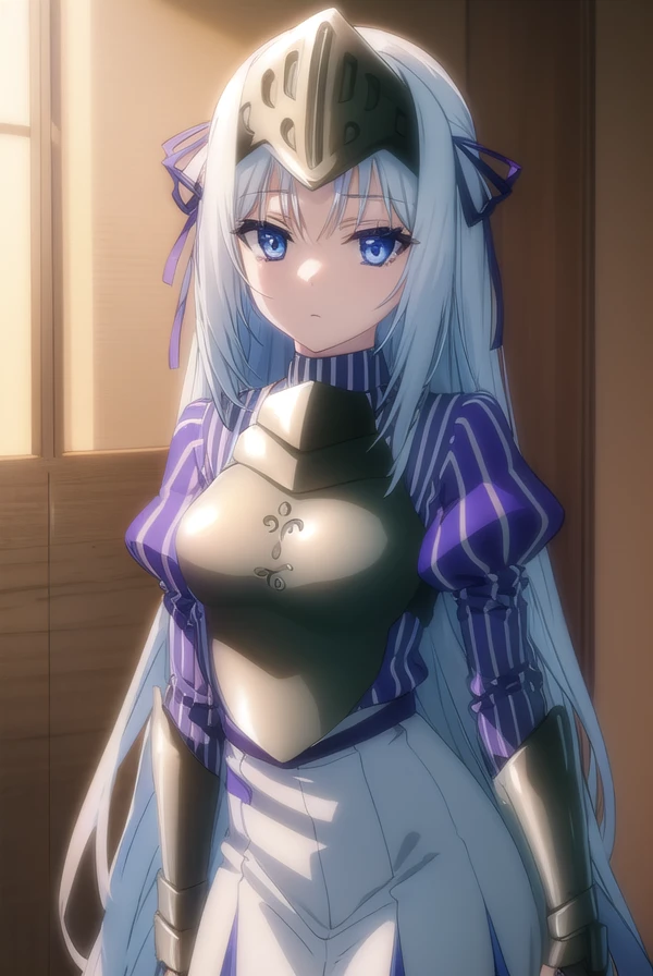 eucliwoodhellscythe, <lora:eucliwood hellscythe s2-lora-nochekaiser:1>,
eucliwood hellscythe, long hair, blue eyes, very long hair, ribbon, hair ribbon,
BREAK long sleeves, dress, puffy sleeves, armor, juliet sleeves, gauntlets, breastplate, armored dress, faulds, visor \(armor\),
BREAK indoors,
BREAK looking at viewer, (cowboy shot:1.5),
BREAK <lyco:GoodHands-beta2:1>, (masterpiece:1.2), best quality, high resolution, unity 8k wallpaper, (illustration:0.8), (beautiful detailed eyes:1.6), extremely detailed face, perfect lighting, extremely detailed CG, (perfect hands, perfect anatomy),