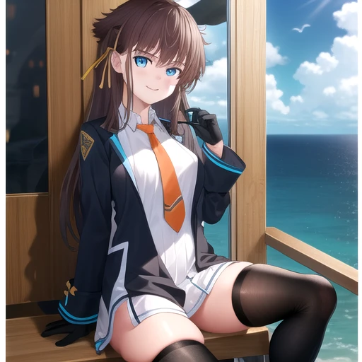 scratch \(KanColle\), long hair, brown hair, brown eyes, (hair ornaments), clothing : uniform, purple jacket, black tie, white gloves, Black belt, black skirt, mini skirt, pencil skirt, white pantyhose, gray shoes, high heels,
Blake Smile, shy, blush your nose, (heart hand, Put your own hands together:1)
destroy a masterpiece, highest quality, High resolution, 8K, official art, Super detailed, super resolution, very detailed and beautiful, very detailed, amazingly detailed, very detailed美しい女の子, very detailed顔, very detailed目, very detailed肌, very detailed指, very detailed鼻, very knowledgeable mouth, Perfect Anatomy BREAK Full Body Shot, Opposition, on the sea, on the water, bright, scenery, very detailed CG unity 16k, Highly detailed 16KCG wallpaper,(spread your legs),(panty shot)