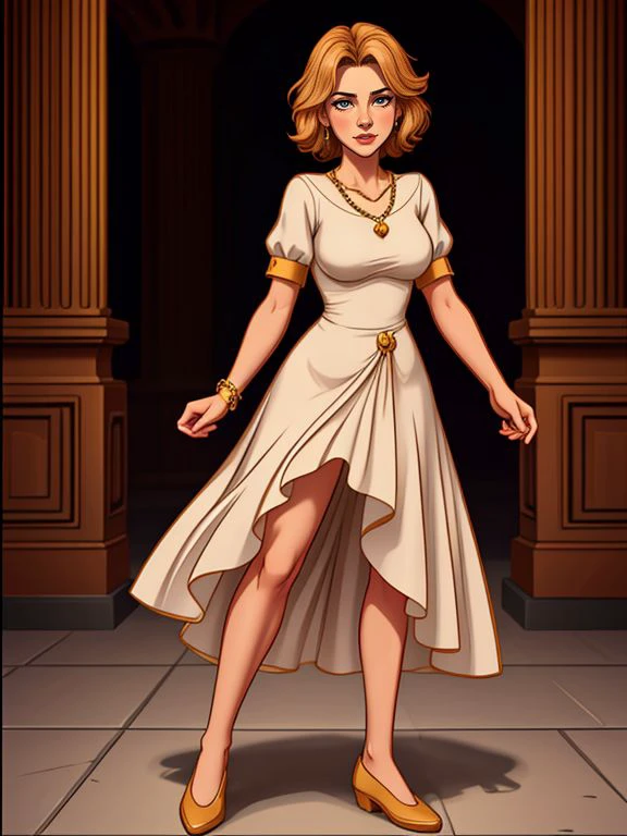 <lora:LCM_LoRA_Weights_SD15:1>   
[Hannah Ferguson|Kaitlyn Dever], 
tarpunk maxi skirt with a white or cream-colored blouse, tucked in, and finished with a pair of brown or tan ankle boots, 
Overrun Garden with Statues