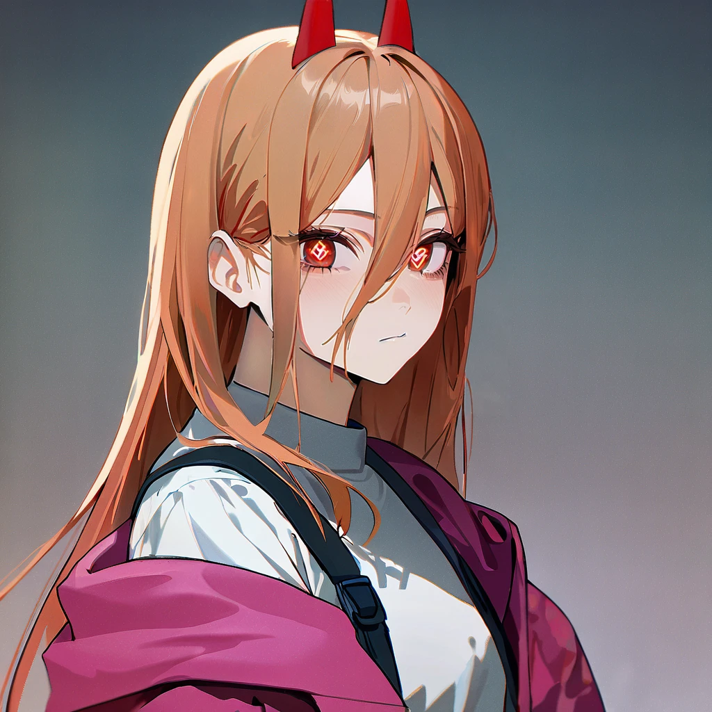 1girl, power \(chainsaw man\), cross-shaped pupils, wearing casual jacket, portrait, masterpiece, latest, vibrant color, best quality, rating: general <lora:power_xl_a3-000012:1>