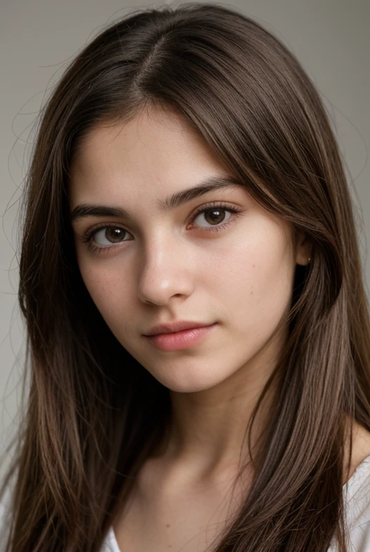 professional, masterpiece, 8k, hyperrealistic portrait of a 19yo cute latin girl, long hair, (looking shy:1.3), detailed face, detailed skin, photography, hq, photorealistic,