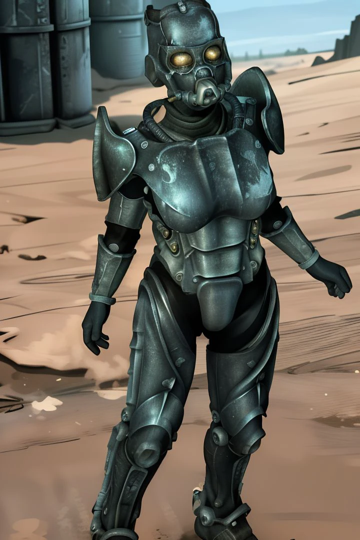 <lora:Fo3EnclaveSoldier_V1.0:0.7>,1girl,solo,fo3enclave,tube,armor,power armor,glove,black gloves,faceless,helmet,mask,standing,full body,