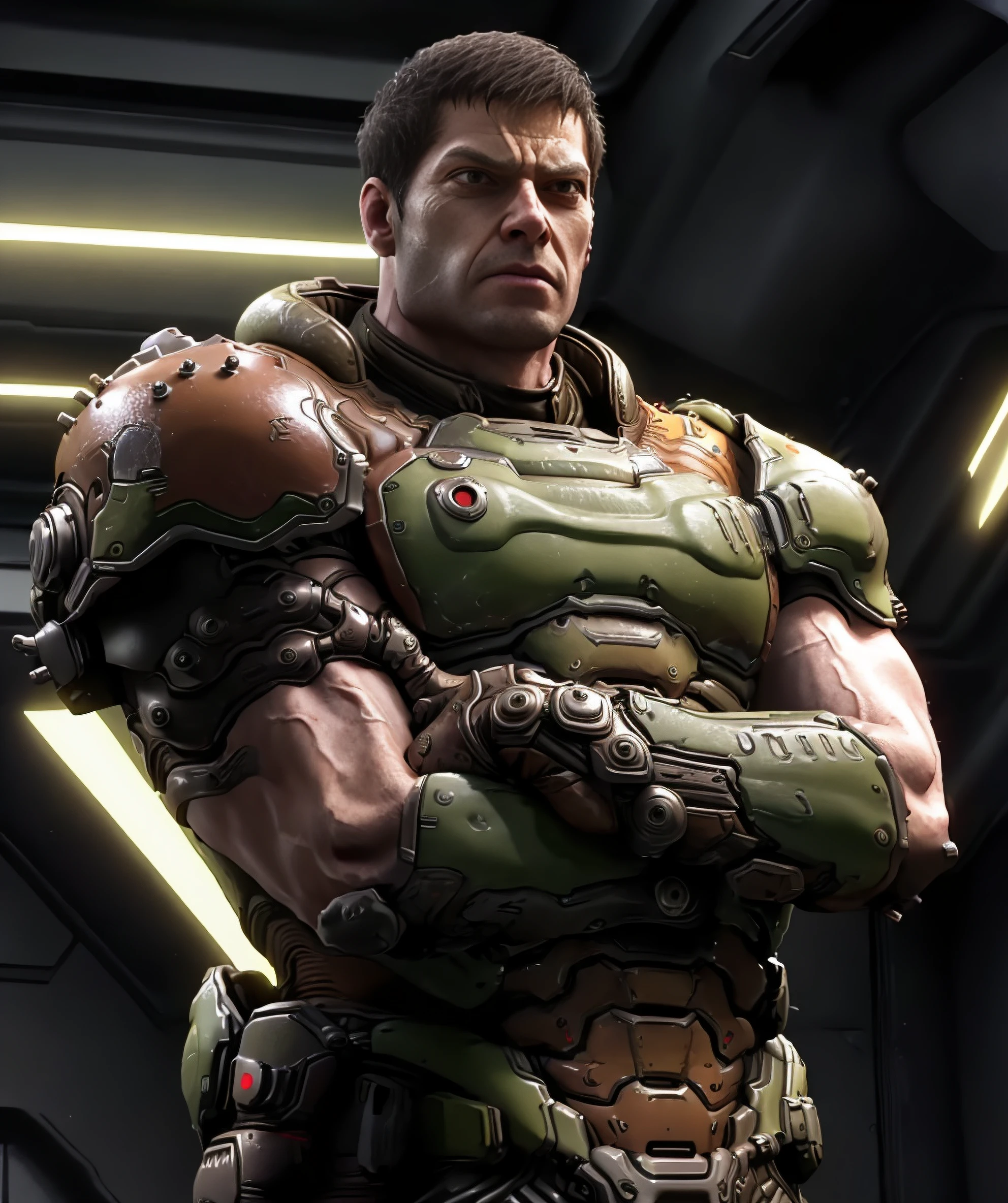 best quality, masterpiece, helmetless_doomguy <lora:Helmetless_Doomguy-15:0.85>