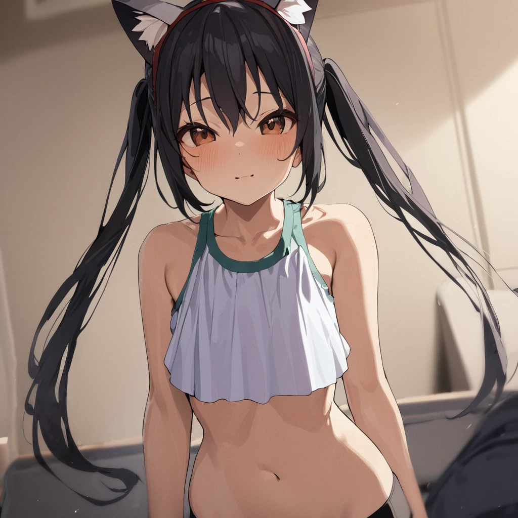 1girl, nakano azusa, wearing cat ears, masterpiece, latest, vibrant color, cute, best quality, latest <lora:azusa_xl_a3-000021:1>