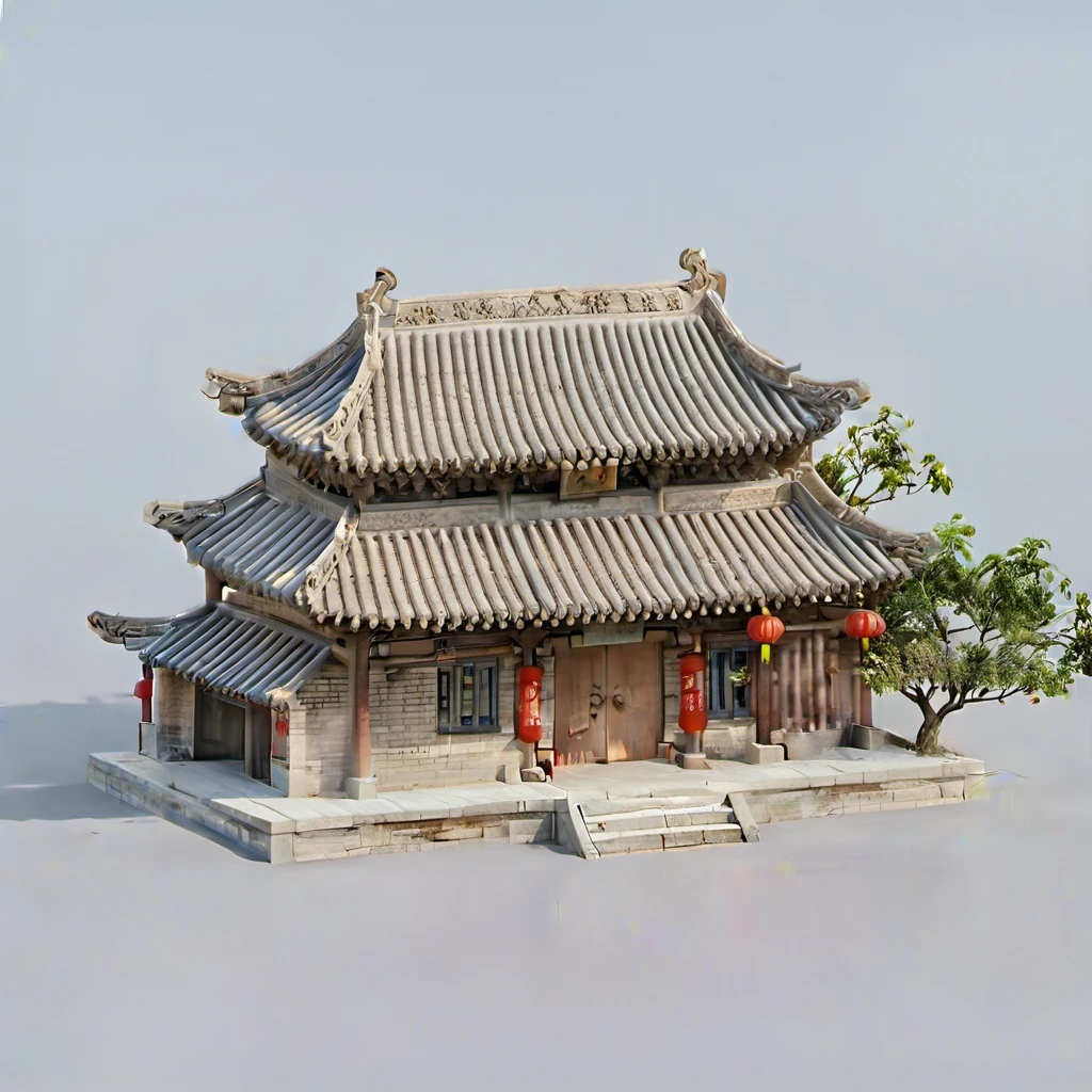 high quality, moxing style, 4k, Chinese ancient building, no humans, pure background