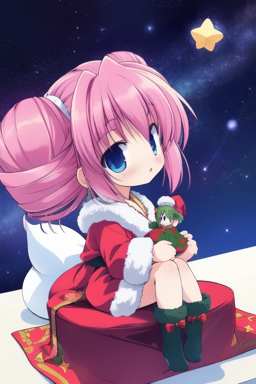 <lora:Rishu:0.8>,  Rishu, 1girl,  soro, chibi, sky,
Christmas, SantaClaus,  night, starry sky, sitting,, 
masterpiece, high quality, very_high_resolution, large_filesize, full color,