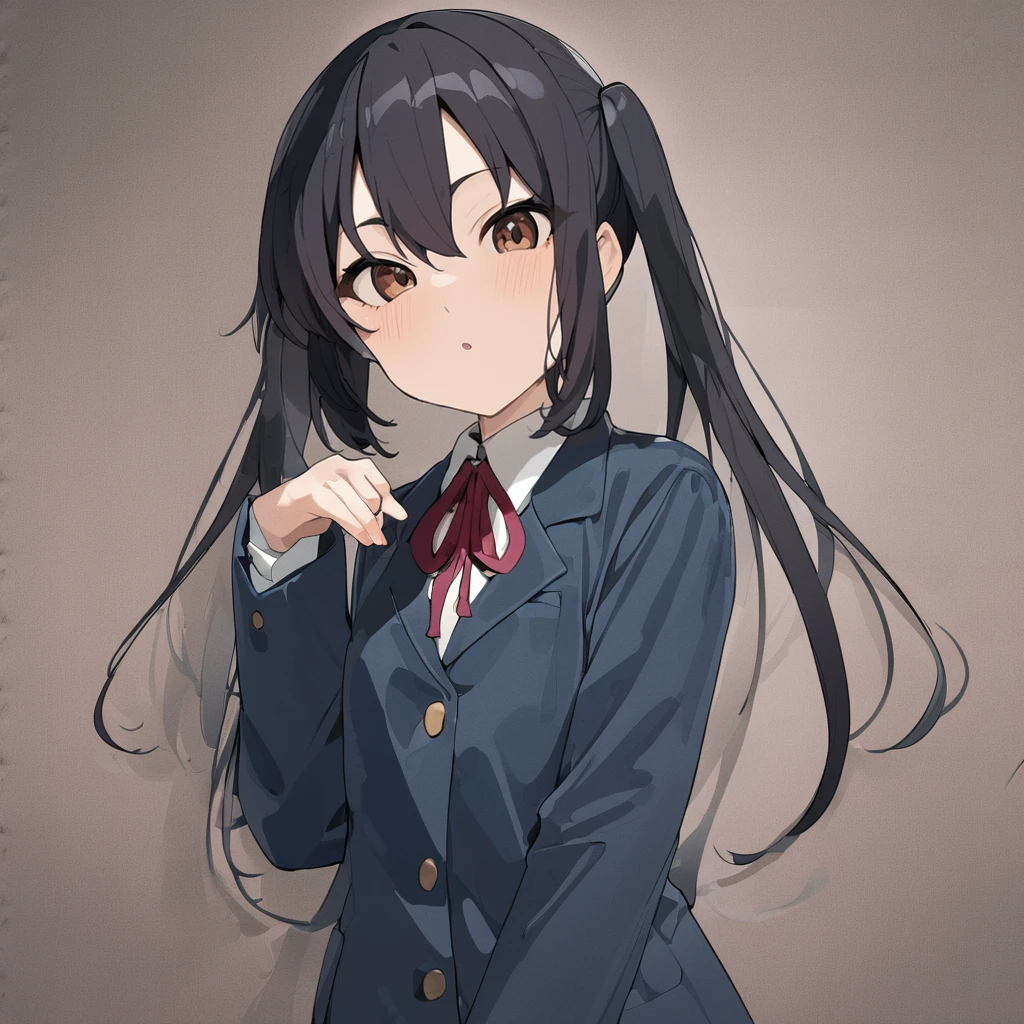 1girl, nakano azusa, looking confused, anime chibi style, masterpiece, latest, vibrant color, cute, best quality, latest <lora:azusa_xl_a3-000021:1>
