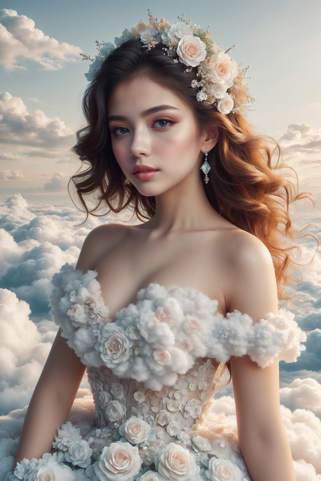 ((Masterpiece, best quality,edgQuality)),
edgCloud, a woman wearing a dress made of clouds ,wearing edgCloud
<lora:edgCloudDress:0.8>