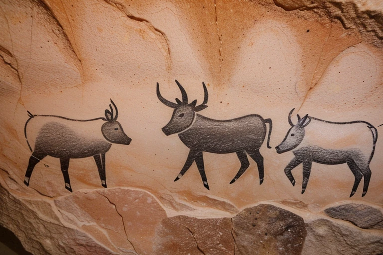 CavePaintings, ((drawings of hair brushes:1.2))