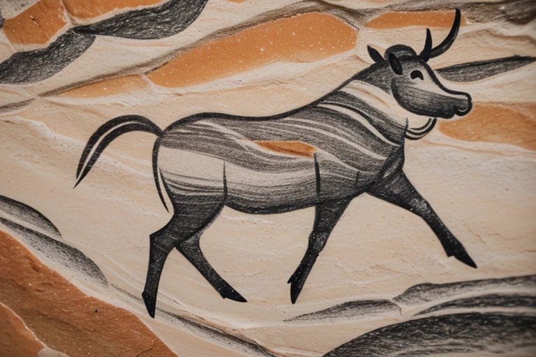 CavePaintings, ((drawings of dozens of fish:1.2))