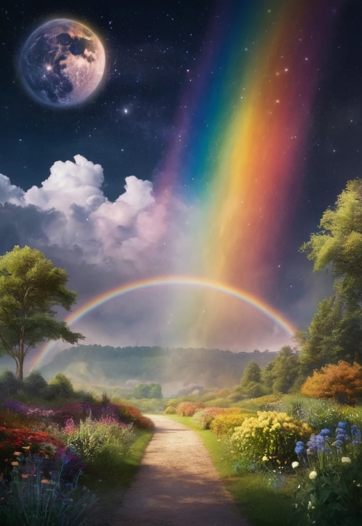 garden, universe, rainbow