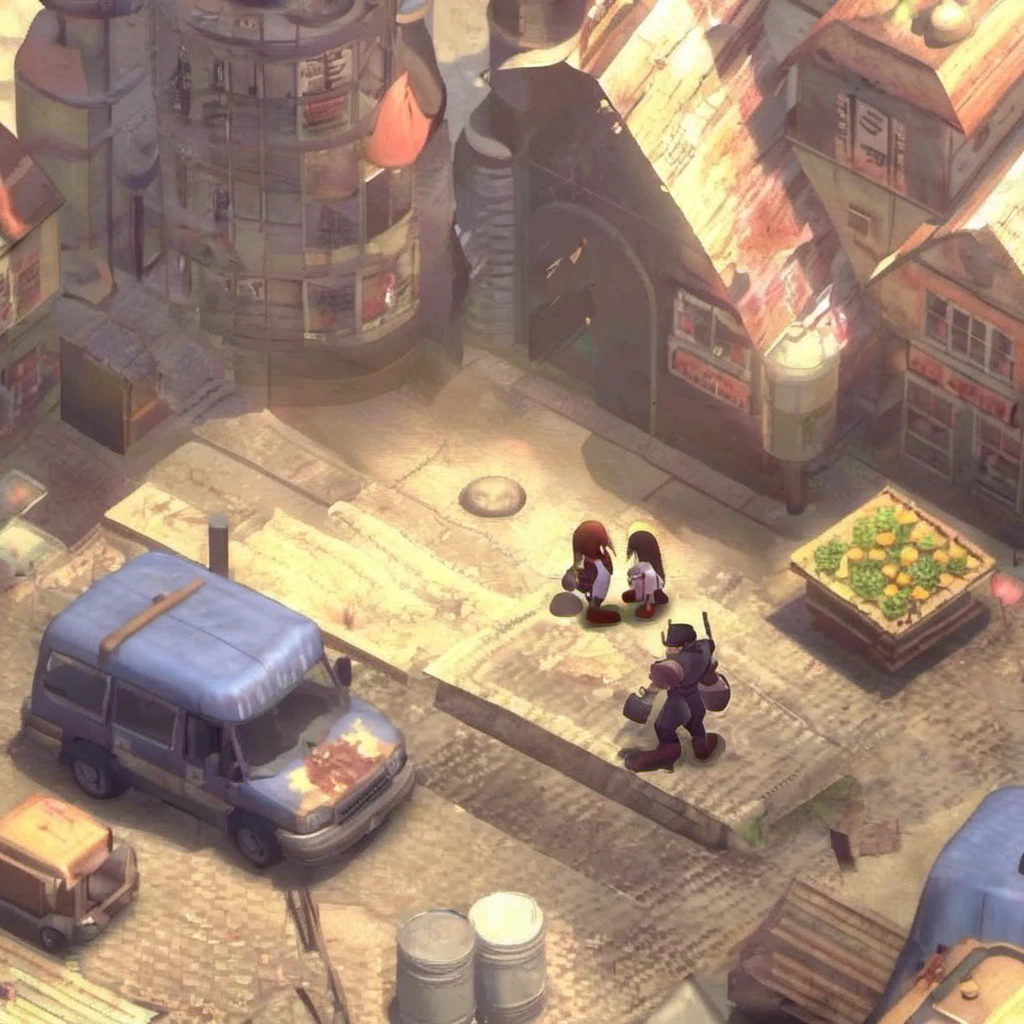 An open world horror style game <lora:ff7 style:1> killing zombies ff7og style
