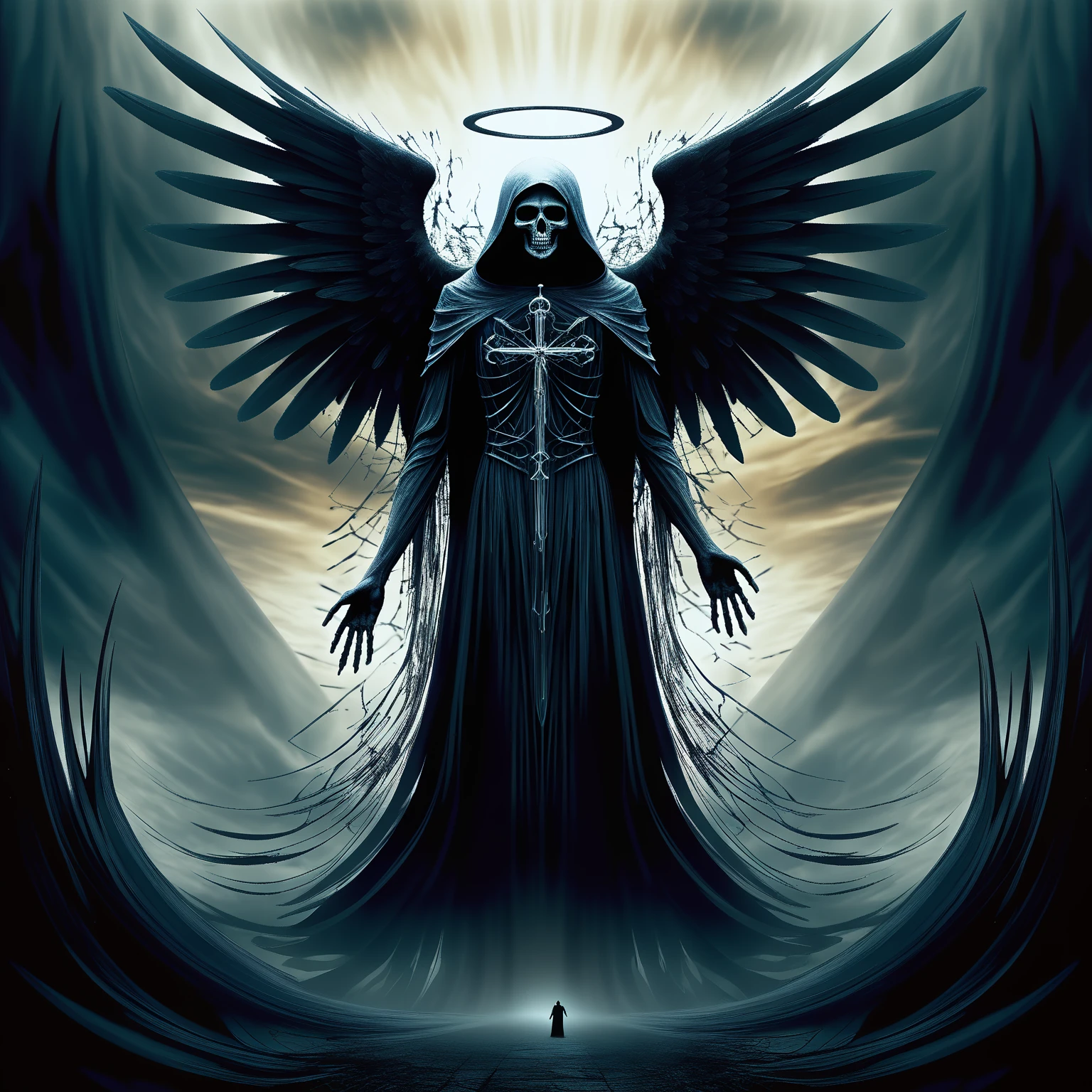 angel of death skeleton with more blue aura