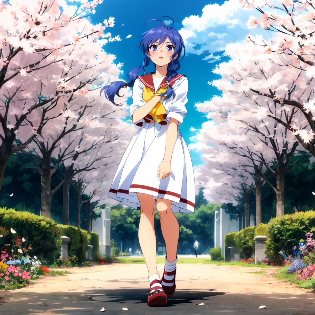 <lora:LunaNoa002:0.7>,<lora:add_detail:0.5>,<lora:noline:0.3>,<lora:boldline:-0.3>,
LNoa,1girl,
single braid,
full body,in spring,(serafuku:1.2),