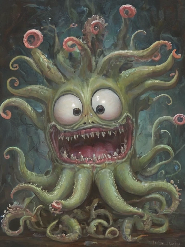 a cute voodstyle with tentacles, composition, <lora:- SDXL - voodstyle_ Voodoofy_V1.0:0.6> <lora:- SDXL -_ff_morbol_V1.0:.8>