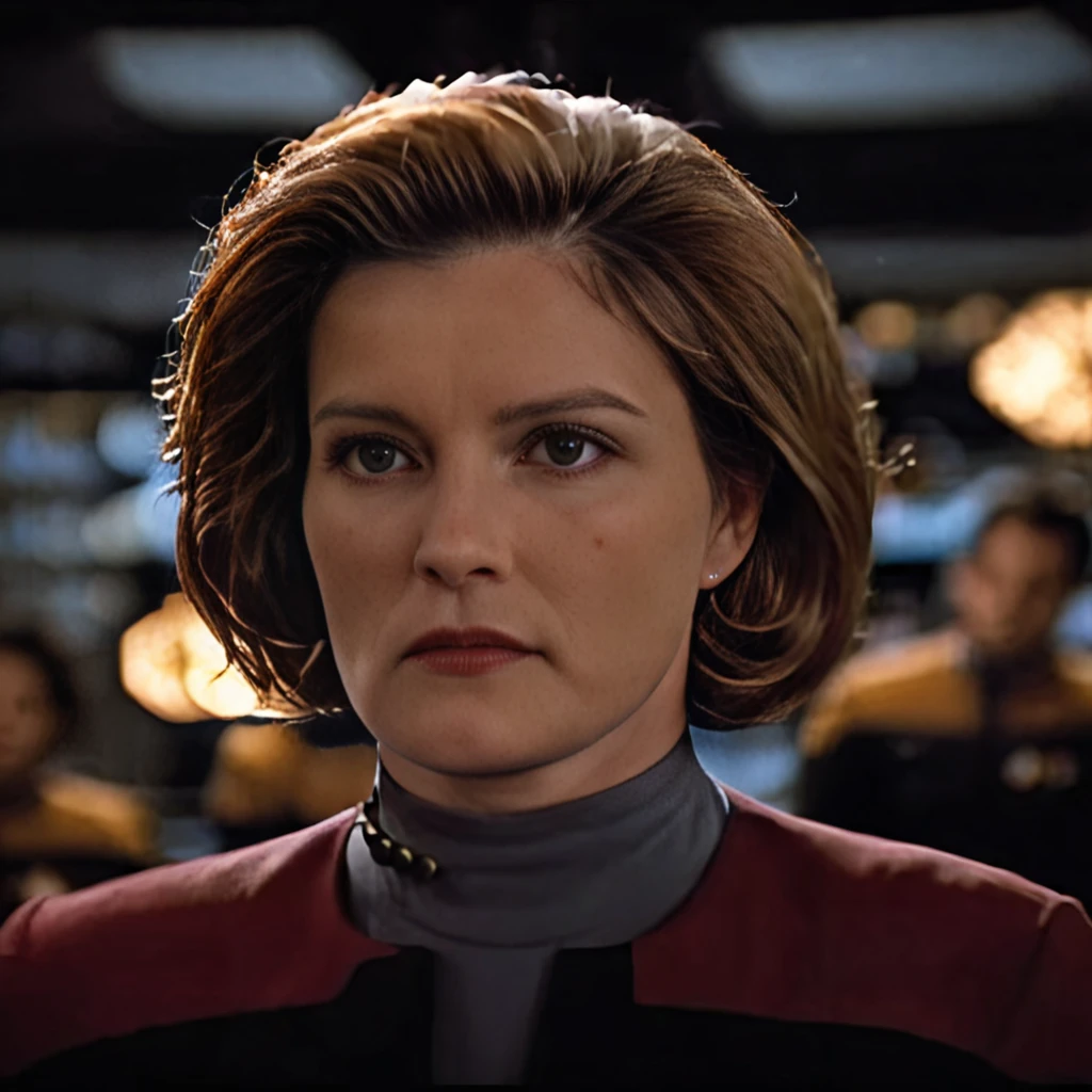 cinematic film still cinematic photo breathtaking  <lora:captain_janeway_100x100-step00014000:1> captain_janeway, woman, 4K resolution, (extraterrestrial  starship), (futuristic explorer gear), (sense of wonder), (rich and intricate details), (photo-realistic quality), (mysterious atmosphere), (shimmering alien lakes), (vast horizon), (unearthly colors), (dynamic shadows)
 . award-winning, professional, highly detailed . 35mm photograph, film, bokeh, professional, 4k, highly detailed . shallow depth of field, vignette, highly detailed, high budget Hollywood movie, bokeh, cinemascope, moody, epic, gorgeous, film grain, grainy