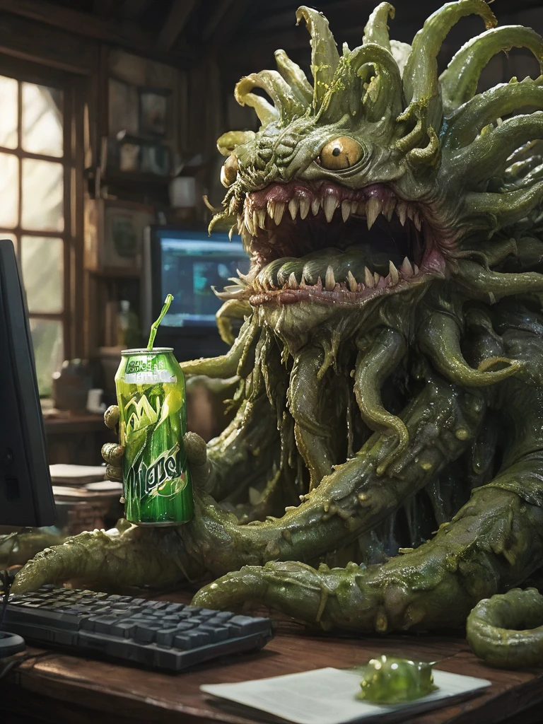 A cinematic science fiction shot of futuristic alien,drinking green with his friends,futuristic bar,neon lights, <lora:XLFuturisticAlienV1E11:1.0>