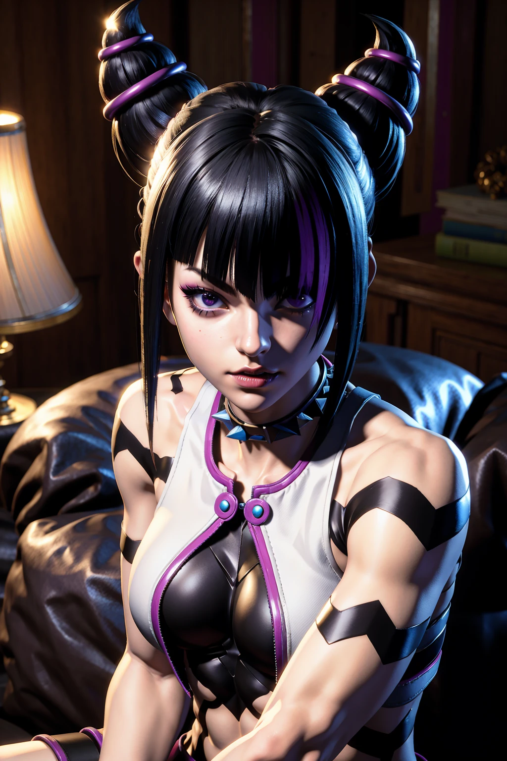 3d,8k,highres, best quality,1girl, sfjuri, looking at viewer, sitting on sofa, room light, simple background, 
<lora:juriv5-8:0.7>