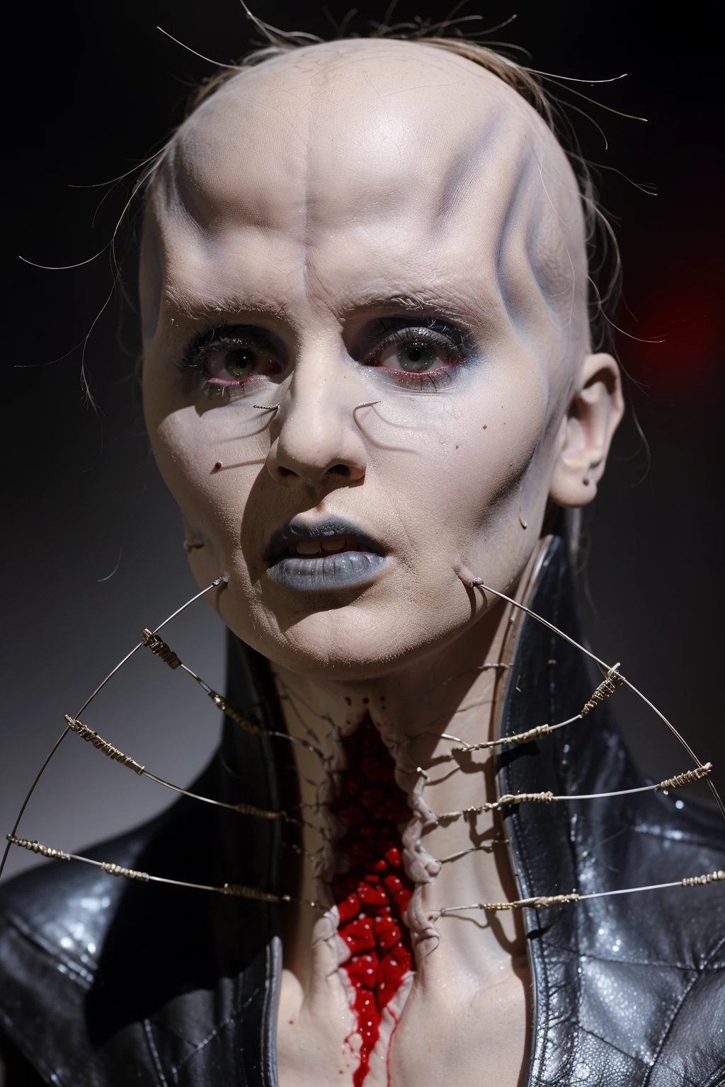 concept art 1girl, demonic, (best quality, high quality, sharp focus:1.4), (face in blood:1.2), red eyes, best quality, intricate details, realistic , masterpiece, hyper realistic, bokeh, 4k ,fine texture,  <lora:f3mal3:1> f3mal3 . digital artwork, illustrative, painterly, matte painting, highly detailed