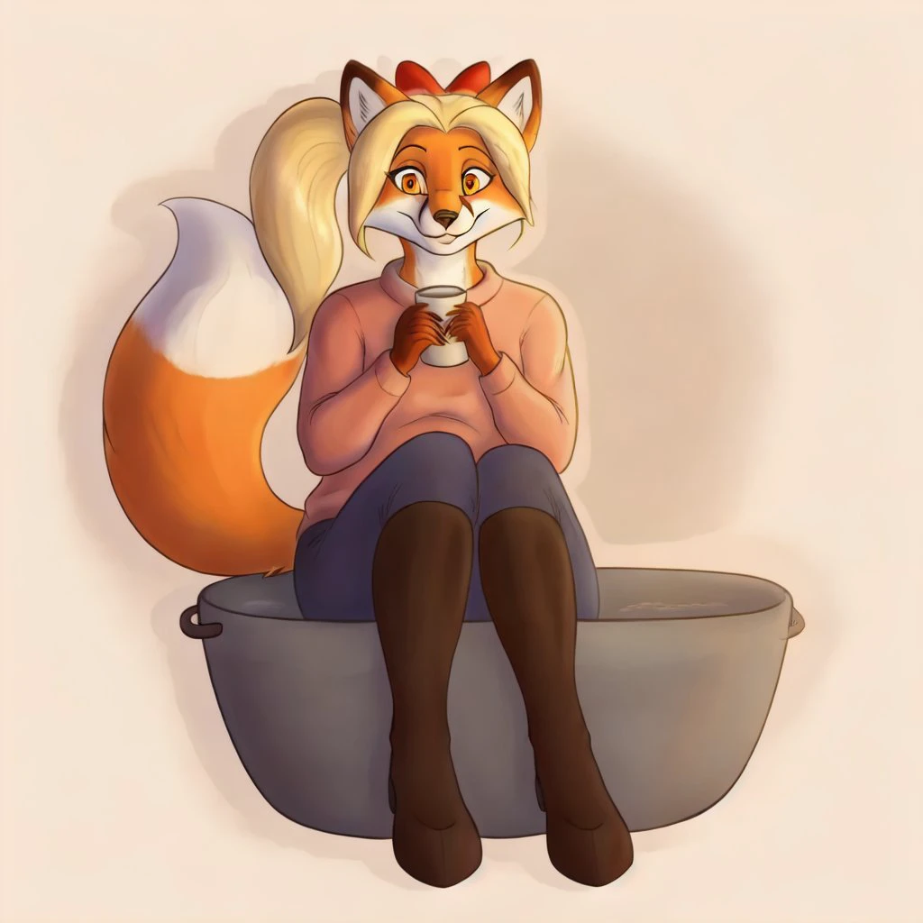 Solo, female, big breasts, canine, white fur, orange eyes, orange hair, glasses, brown arms, muscular, By bebebebebe, by buta99, by chunie, by sonsasu, by danza, t-shirt with korn logo, without panties, (:1.1, wet) sitting , moaning, half closed eyes, breast grab, looking away of viewer bathroom