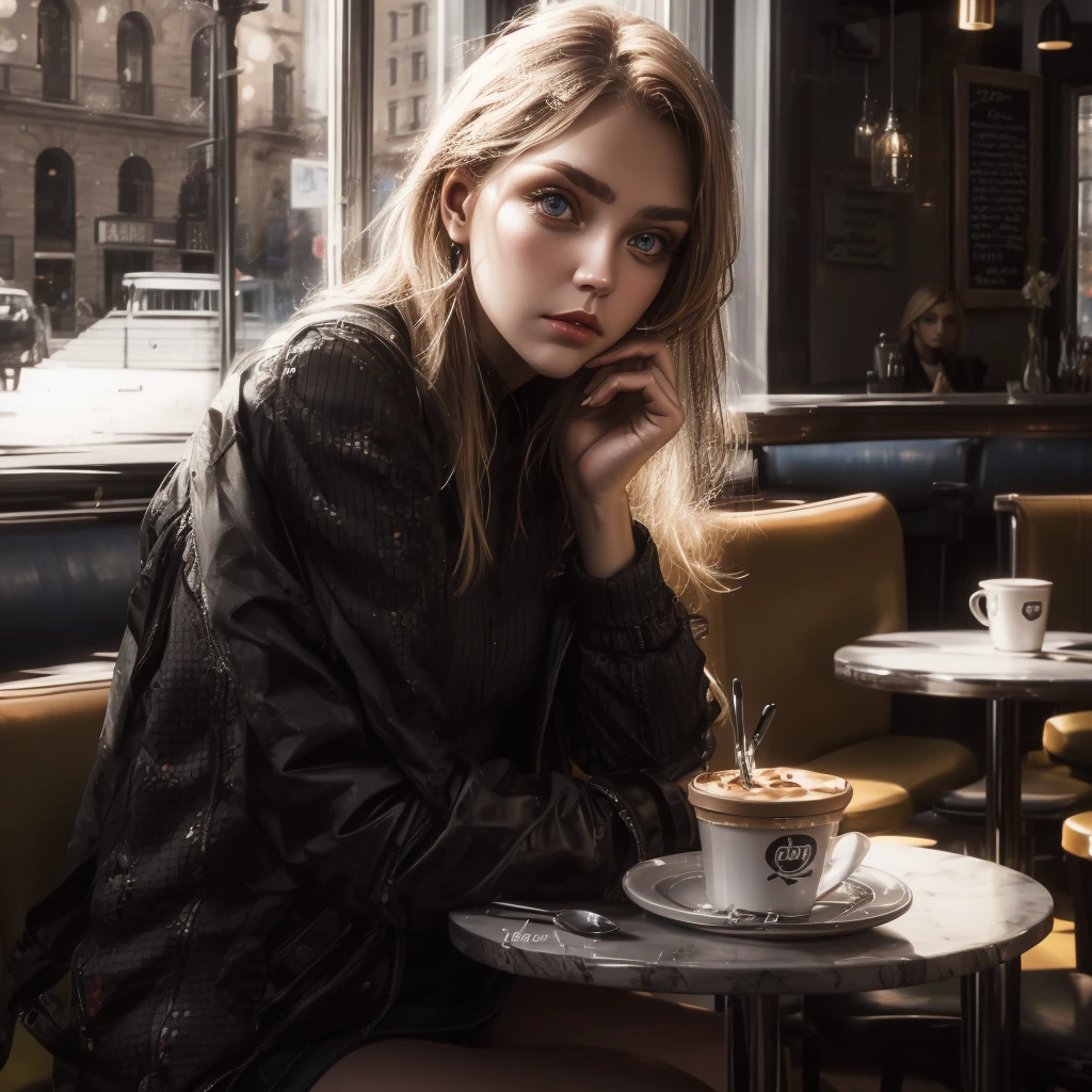 "Draw a picture of the city of Paris in the 1930s, with its iconic coffee shops and bistros, where elegant people gathered to chat and enjoy bohemian life.”