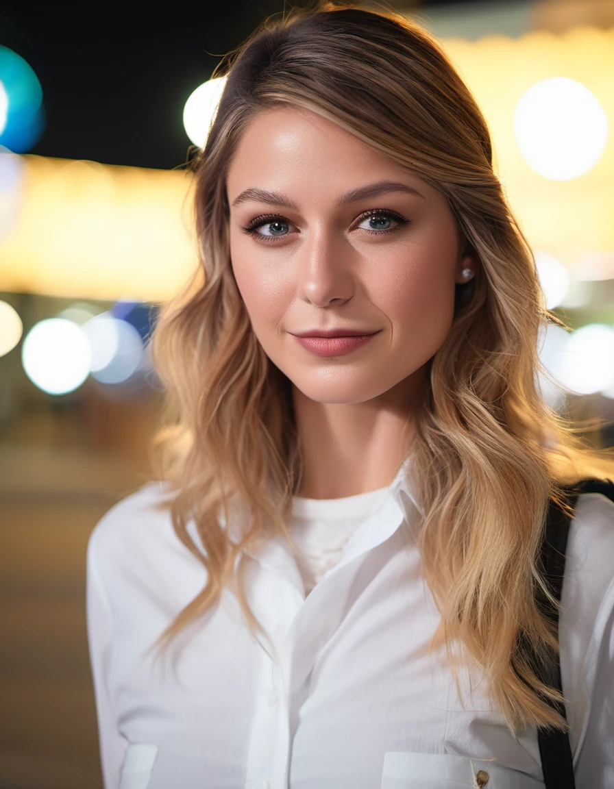 cinematic photo close-up portrait photography of a beautiful (((mlssbnstkara woman))) at tourist information center , during Night , Nikon Z9 <lora:Melissa Benoist-000004:1> . 35mm photograph, film, bokeh, professional, 4k, highly detailed