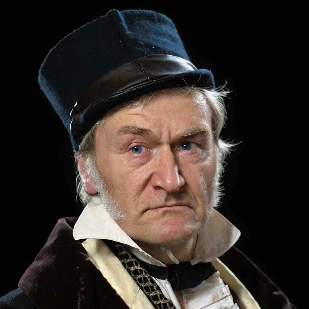 (photo:1.3) of 60 year old <lora:Gauss2XL-000020:0.74> (((xxxCFGxxx))) (wearing 19'th century clothes), (sideburns:1.23), blue eyes, (angry), black background, (black 18'th century hat), fine texture, incredibly lifelike