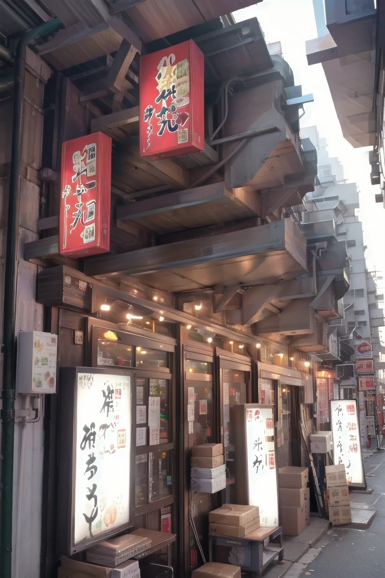 best quality, ultra-detailed, illustration,
sannomiyanishi, storefront, scenery, sign, alley, box, outdoors, cardboard box, real world location
<lora:dai1asahi_sannomiya_nishi_SD15_V1_DIM4:1>