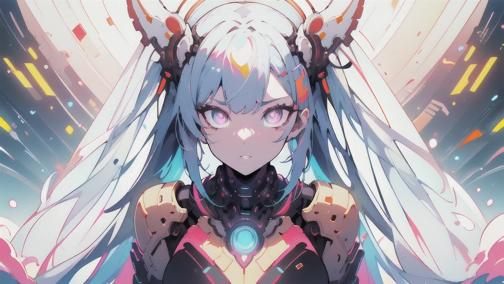 <lora:Cyberpop:1>Cyberpop, 8k ultra hd, 1girl, perfect face, masterpiece, best quality, high quality, looking at viewer, digital art, perfect symmetry, narrow waist, wide hips, (masterpiece, best quality, glowing light, glistening, shiny skin, ultra detailed, detailed background, complex background), (perfect face, detailed face, detailed eyes), slim, body, smug, 8k wallpaper, Beautiful body, Beautiful character design, perfect face, perfect balance, official art, extremely detailed CG unity 8k wallpaper, perfect lighting, Colorful, Bright_Front_face_Lighting, (masterpiece:1.0),(best_quality:1.0), ultra high res,4K,ultra-detailed, photography, HDR, highres, absurdres:1.2, Kodak portra 400, blurry background, bokeh, lens flare, professional photograph, (vibrant_color:1.2),(beautiful_face:1.2), 2d, anime, <lora:tachi-e:1>, perfect eyes, lively eyes,
