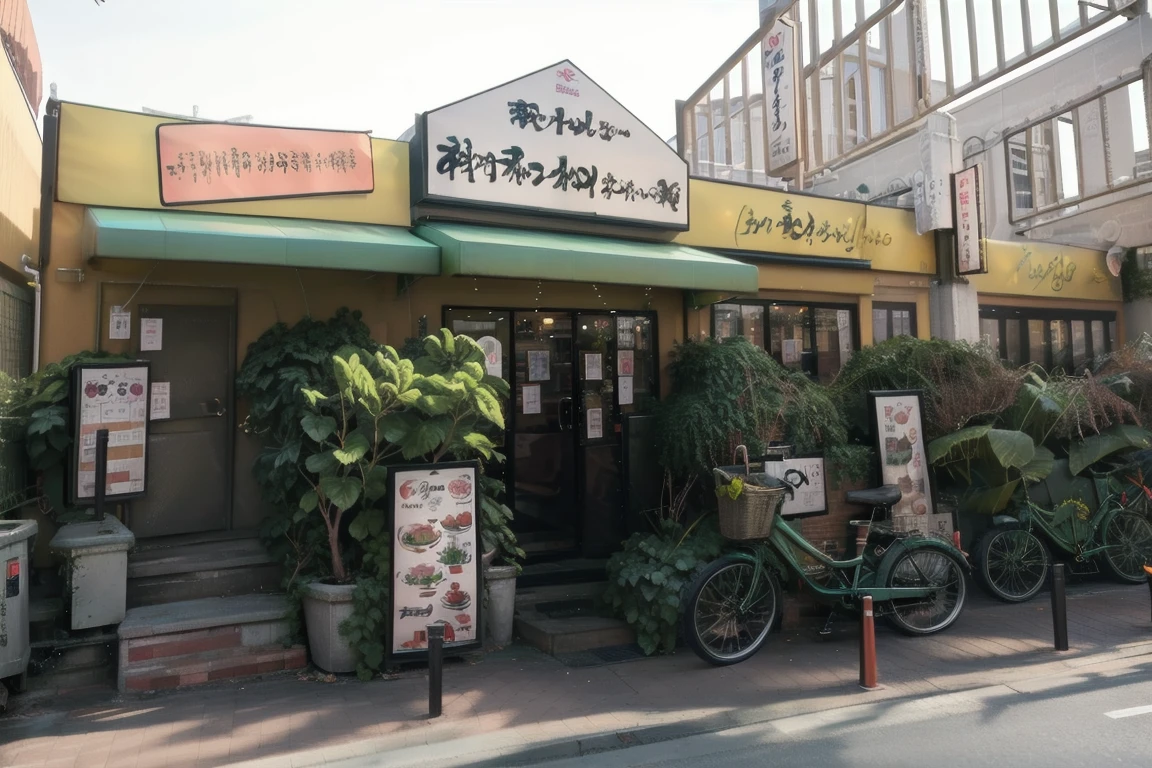 best quality, ultra-detailed, illustration,
dai1asahi, storefront, scenery, bicycle, plant, outdoors, building, sign, potted plant, flower pot, real world location, day
<lora:dai1asahi_SD15_V1_DIM4:1>