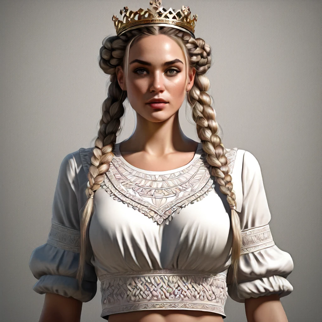 1girl,multiple breasts, fertility blouse, shirt, crown braid, (best quality:1.2), High quality texture, intricate details, detailed texture, High quality shadow, Cinematic Light, Depth of field, light source contrast, perspective<lora:Artemis_Ephesus_v4:0.5>