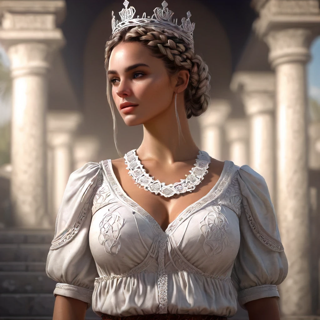1girl,(multiple breasts), fertility blouse, shirt, crown braid, (best quality:1.2), High quality texture, intricate details, detailed texture, High quality shadow, Cinematic Light, Depth of field, light source contrast, perspective<lora:Artemis_Ephesus_v4:0.4>