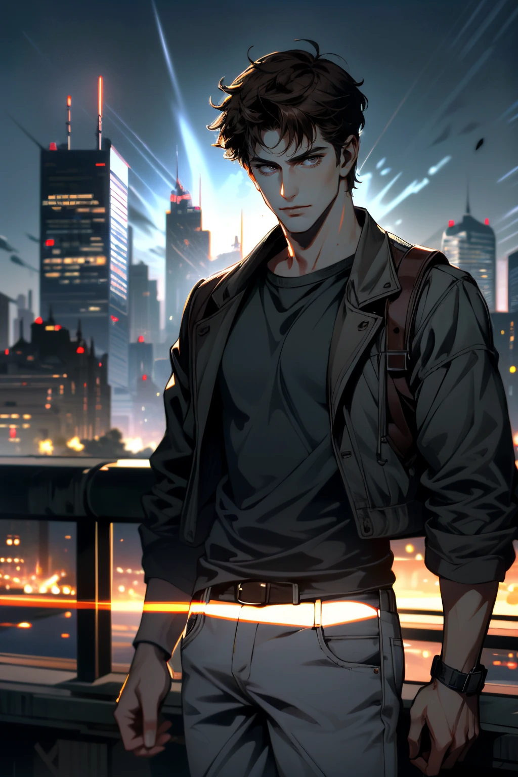 ((ultra detailed, masterpiece, absurdres))
<lora:UncNathan:0.9>
UncNathan, 1boy, solo, short hair, brown hair, Glowing Cityscape with City Lights in the Background