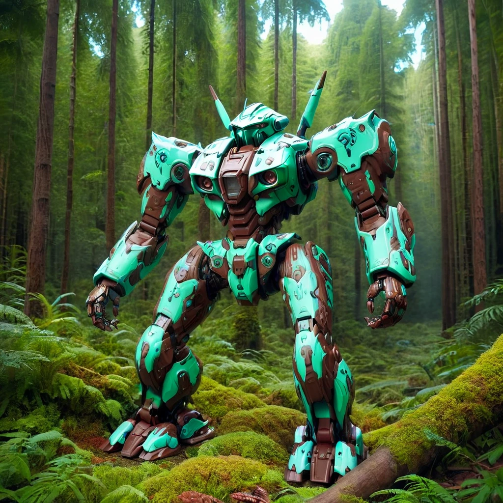 noc-mntch, a mecha, forest, <lora:noc-mntch:1>