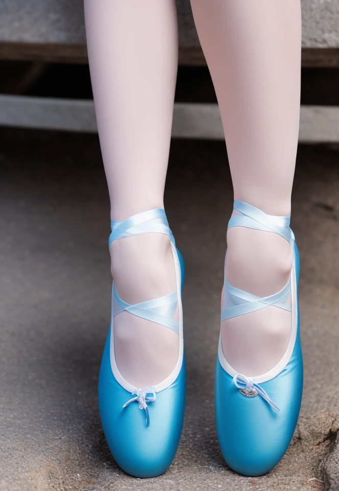 Closeup photo of woman's legs, wearing blue P0ntesh0e