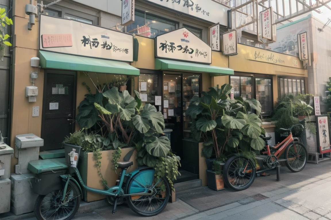 best quality, ultra-detailed, illustration,
dai1asahi, storefront, scenery, bicycle, plant, outdoors, building, sign, potted plant, flower pot, real world location, day
<lora:dai1asahi_SD15_V1_DIM4:1>
