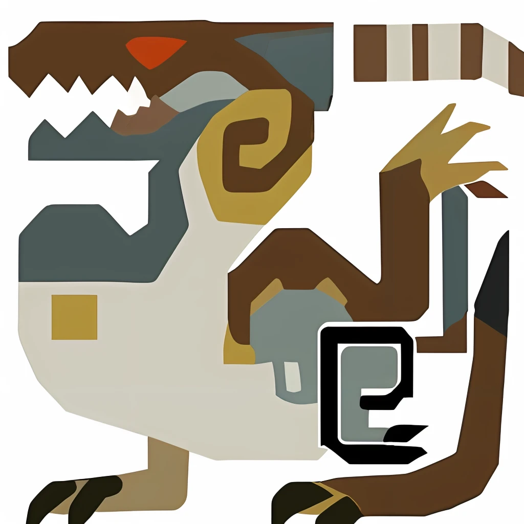 velociraptor,chubby,<lora:MH_Icon3:0.9>,looking at viewer,mh icon,mhxx icon,Flat coating,No strokes,no Outlines,