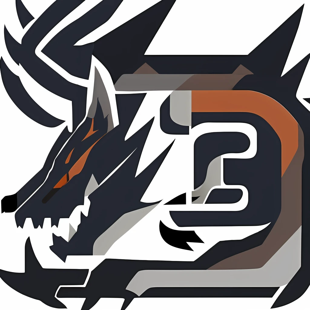 Fierce Wolf,<lora:MH_Icon3>,mh icon,mhwi icon,Flat coating,No strokes,no Outlines,