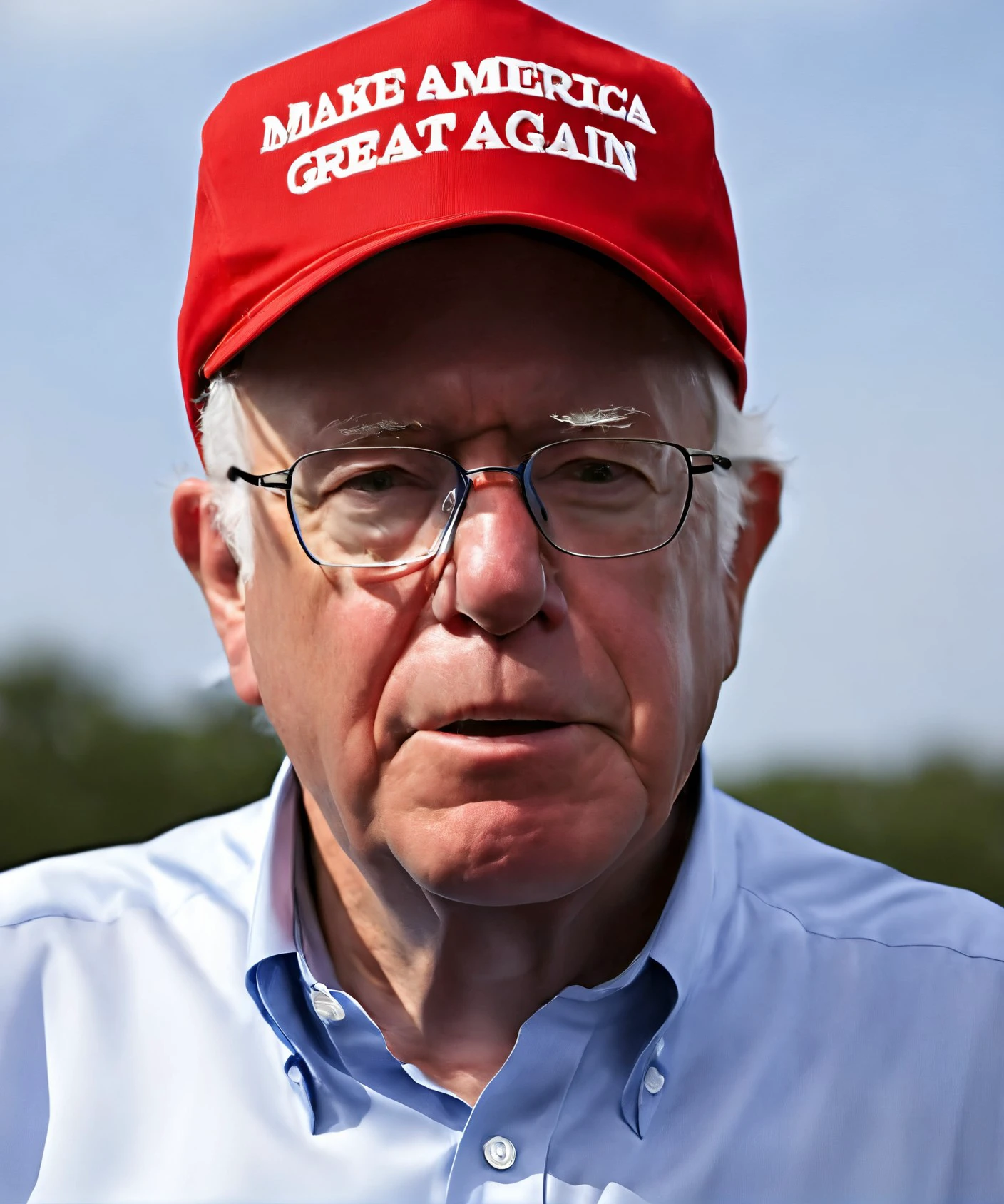 man wearing red maga hat, upper body, home at background, bernie sanders, professional, photo, high quality, highres,
<lora:maga_hat_1-000140:1.0>