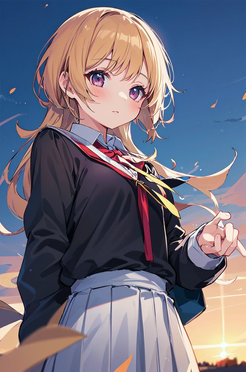 1girl,school uniform,
32K,16K,4K,8K,best quality,masterpiece,ultra high res,professional lighting,physically-based rendering,A warm and inviting landscape,beautiful background illustration,