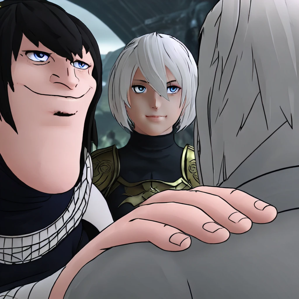 cinematic photo yorha2b,<lora:yorha2b_sdxl_V10-000008:0.65>,looking at viewer,smirking,full body,plate_armor, . 35mm photograph, film, bokeh, professional, 4k, highly detailed, <lora:memehand:0.85> ,holdmyhand