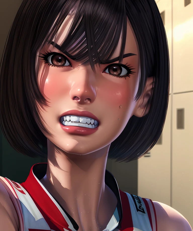 kaori,brown hair,hort hair,surprised,teardrop,cum in mouth,
volleyball uniform,sleeveless,number 7,from above,open mouth,saliva,
upper body,
locker room,
(insanely detailed, beautiful detailed face, masterpiece, best quality),solo,<lora:kaori:0.8>,