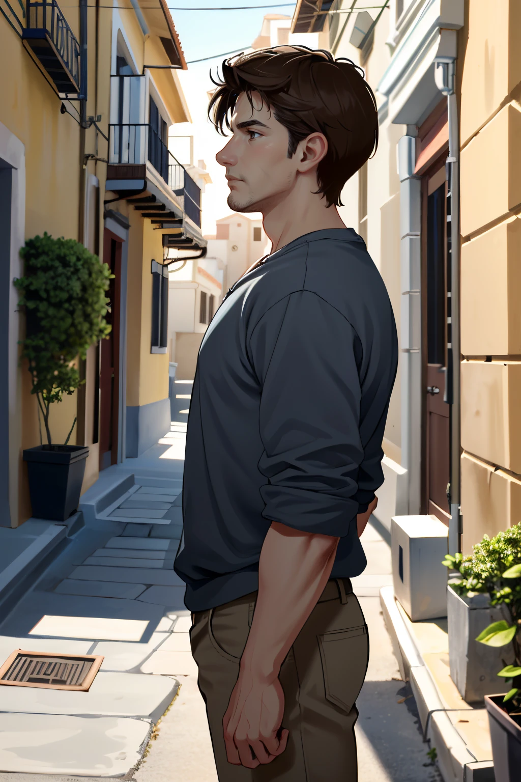 ((ultra detailed, masterpiece, absurdres))
<lora:UncNathan:0.9>
UncNathan, 1boy, solo, short hair, brown hair, handsome pose, Whitewashed Santorini Alleyways with Bougainvillea