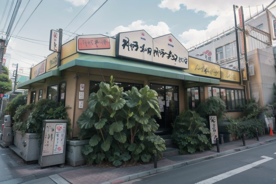 best quality, ultra-detailed, illustration,
dai1asahi, storefront, scenery, outdoors, sign, sky, building, power lines, plant, day, tree, utility pole, road, cloud, real world location
<lora:dai1asahi_SD15_V1_DIM4:1>