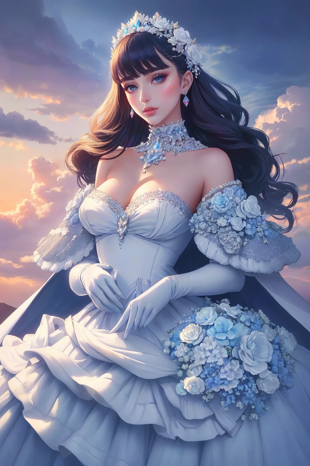 ((Masterpiece, best quality,edgQuality)), 
Haute_Couture,edgCloud, a woman wearing a Haute_Couture  edgHC_dress made of clouds
 <lora:edgLycorisCloud:0.85>