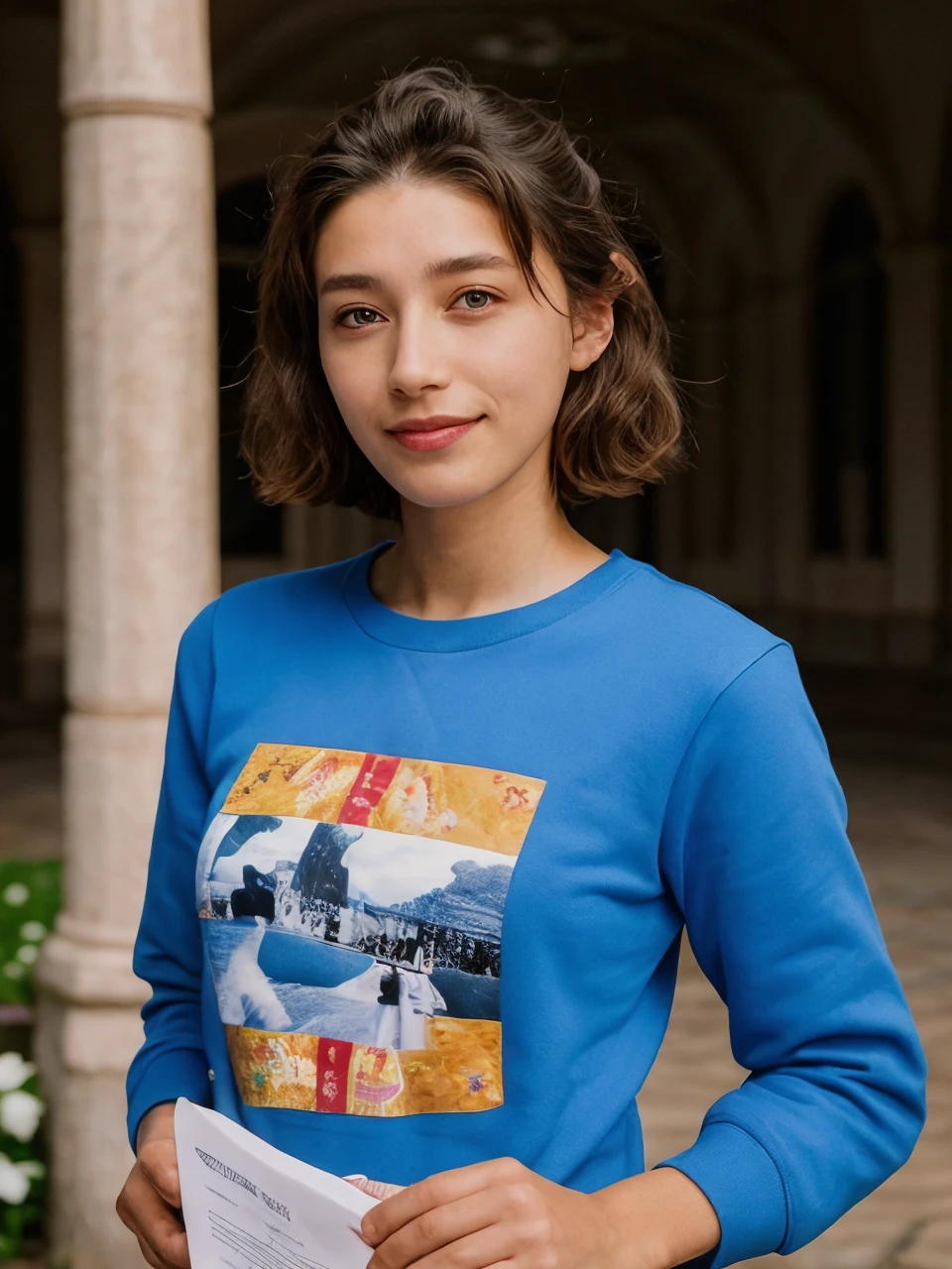 analog film photo solo, realistic, ((woman)), (((Asymmetrical Hairstyle))), (((smile512))), (((Casual graphic sweatshirts))), ((Frame the architectural grandeur of the UN Memorial Cemetery, capturing the solemnity of the site, the rows of white gravestones, and the peaceful surroundings.)), ((dynamic pose)), PA7_Human-Likeness, PA7_Photo , PA7_Portrait-MS, high detailed, 8k, clear facial features, <lora:PAseer-SD15-LCM Quick:1> <lora:ReaLora:.2> skin <lora:KR_-_Kim_Yeon_Koung:1> kimyk <lora:GStyle_-_Photography_Style:.4> gstyle . faded film, desaturated, 35mm photo, grainy, vignette, vintage, Kodachrome, Lomography, stained, highly detailed, found footage